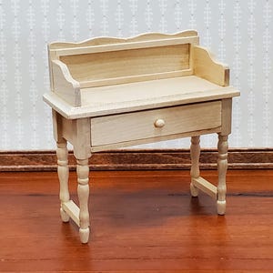 Dollhouse Miniature Writing Desk or Dressing Table with Drawer 1:12 Scale Furniture Unfinished