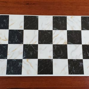 Dollhouse Miniature Black White Gold Marble Tile Flooring Card 1:12 Scale World Model