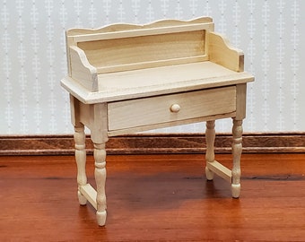 Dollhouse Miniature Writing Desk or Dressing Table with Drawer 1:12 Scale Furniture Unfinished