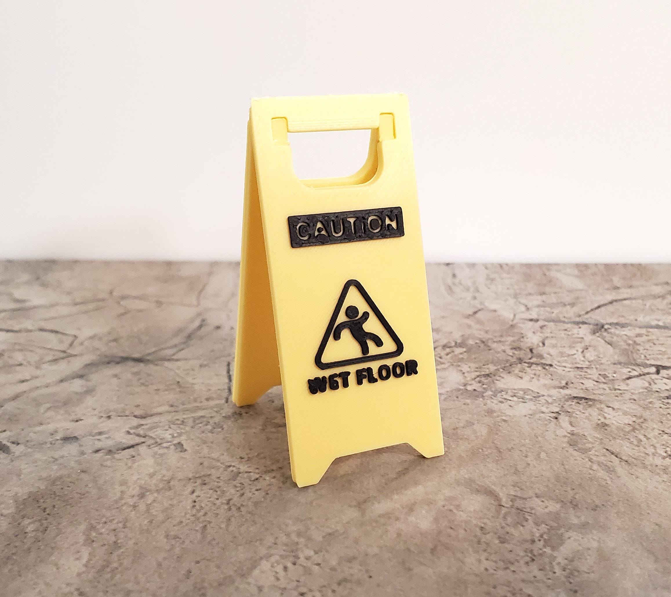 Educational Dollhouse Decor 5-Piece Miniature Wet Floor Signs For ...