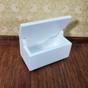Dollhouse Small Toy Chest White Wood Trunk 1:12 Scale Nursery Furniture image 5