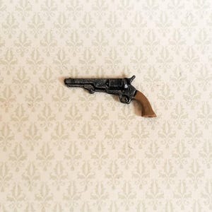 Dollhouse Miniature Navy Colt Handgun Revolver 1:12 Scale Painted Metal Prop