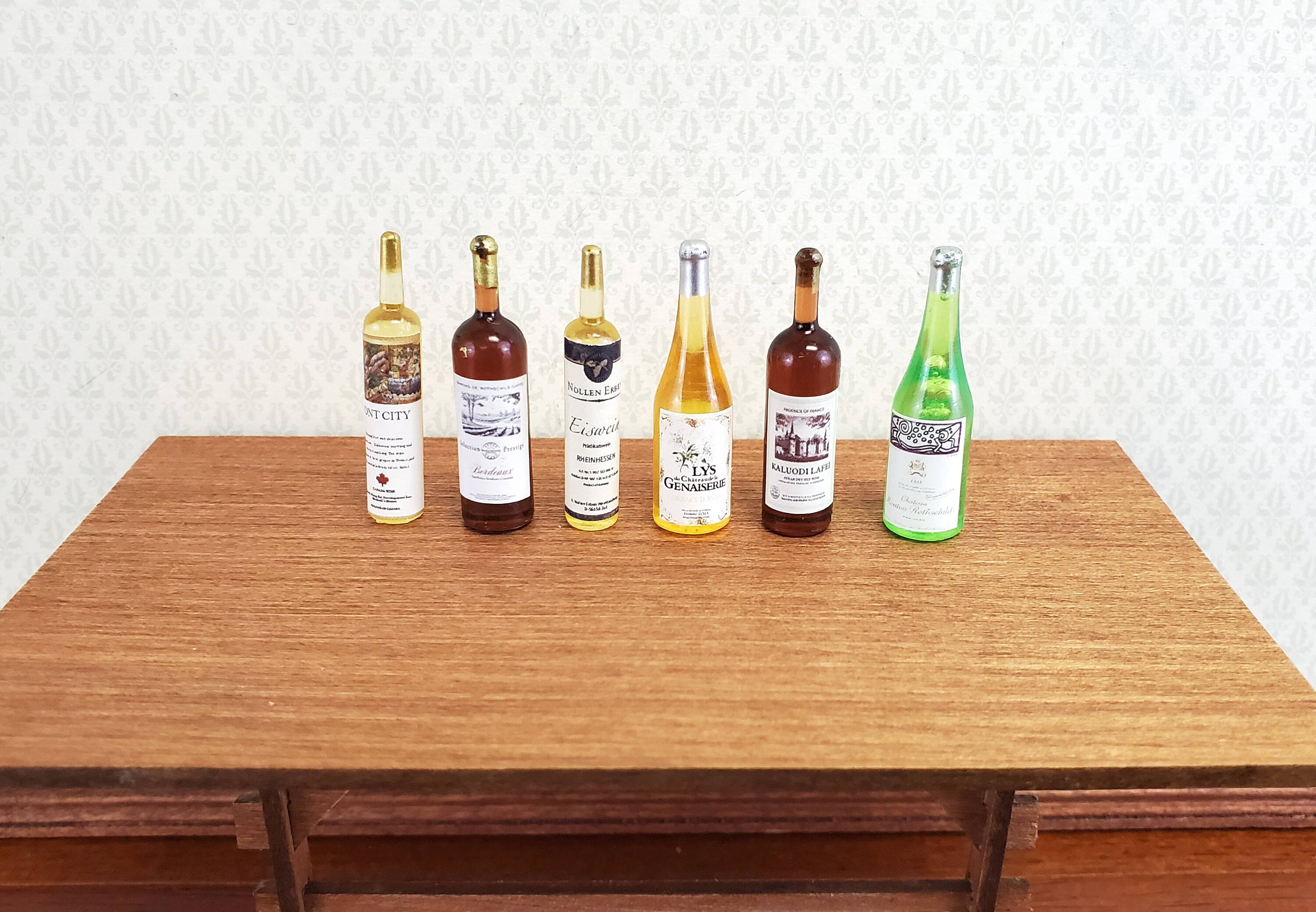 Dollhouse Miniature Wine Bottles X6 Red White Tall 112 Scale Etsy