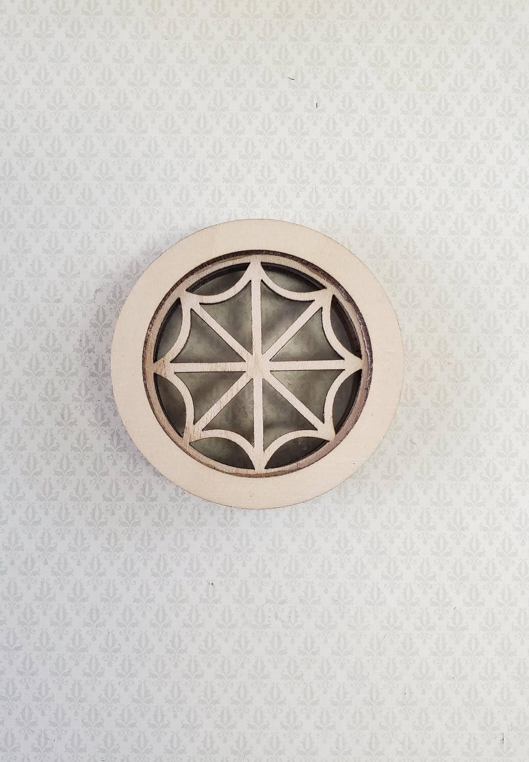 Dollhouse Miniature Window Round Circular Wood W/ Acrylic 1:12 Scale ...