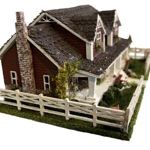 1:144 Scale Dollhouse KIT Tiny Ranch House 6 Room Home Includes ...