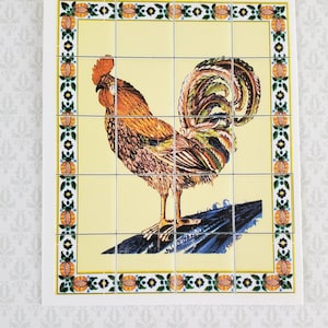 Dollhouse Miniature Wall "Tiles" Embossed Paper Kitchen Rooster 1:12 Scale by World Model