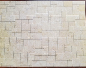 Dollhouse Miniature Limestone Floor Tile Random Squares Embossed Card Flooring