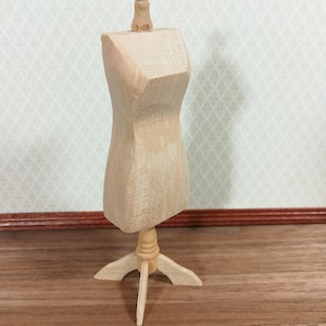 Miniature Mannequin Dressmakers Tailor Dummy 1:12 Scale Dollhouse Unpainted
