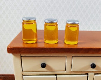 Dollhouse Large Jars of Honey Set of 3 1:12 Scale Miniature Food Groceries Kitchen