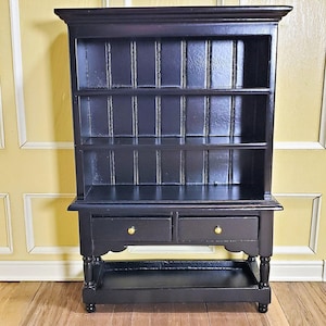 Dollhouse Miniature Welsh Kitchen Cabinet Cupboard 1:12 Scale Black Finish