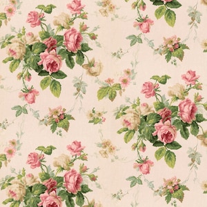 Dollhouse Wallpaper Rose Spray Bradbury & Bradbury 1:12 Scale Miniature