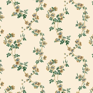 Dollhouse Wallpaper Vintage Twining Roses Bradbury & Bradbury 1:12 Scale