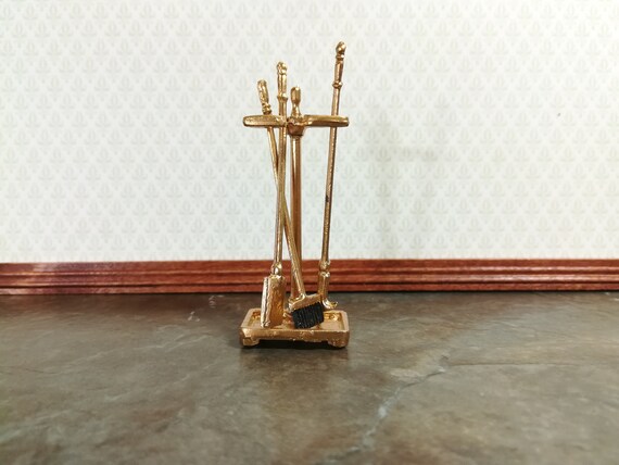 Dollhouse Miniature Fireplace Accessory Set Shovel Broom Poker Etsy