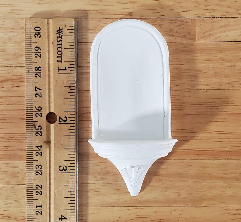Dollhouse Architectural Wall Niche Shelf 1:12 Scale Cast Resin Flat Back image 3