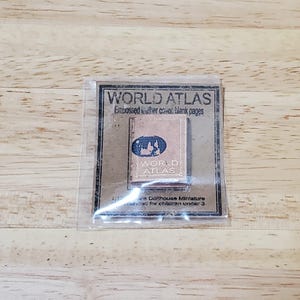 Dollhouse World Atlas Book 1:12 Scale Miniature (blank inside) Handmade