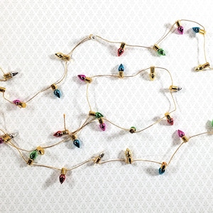Dollhouse Christmas Tree Lights String Multi Colored Gold String Holiday Miniatures