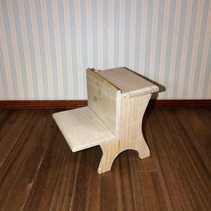 Dollhouse Miniature School Desk Unpainted Wood Vintage Style 1:12 Scale Furniture
