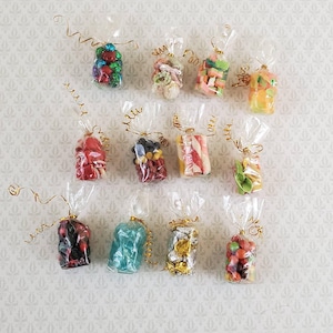 Dollhouse Miniature 12 Bags of Candy Treats for Sweet Shop 1:12 Scale Candies
