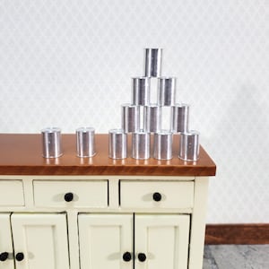 Miniature Metal Cans Medium x12 Grocery Store #21 Blanks 1:12 Scale Dollhouse