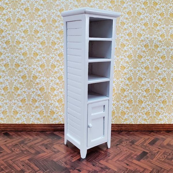 Dollhouse Cabinet for Bathroom Bedroom Kitchen Tall Narrow 1:12 Scale Miniature Furniture