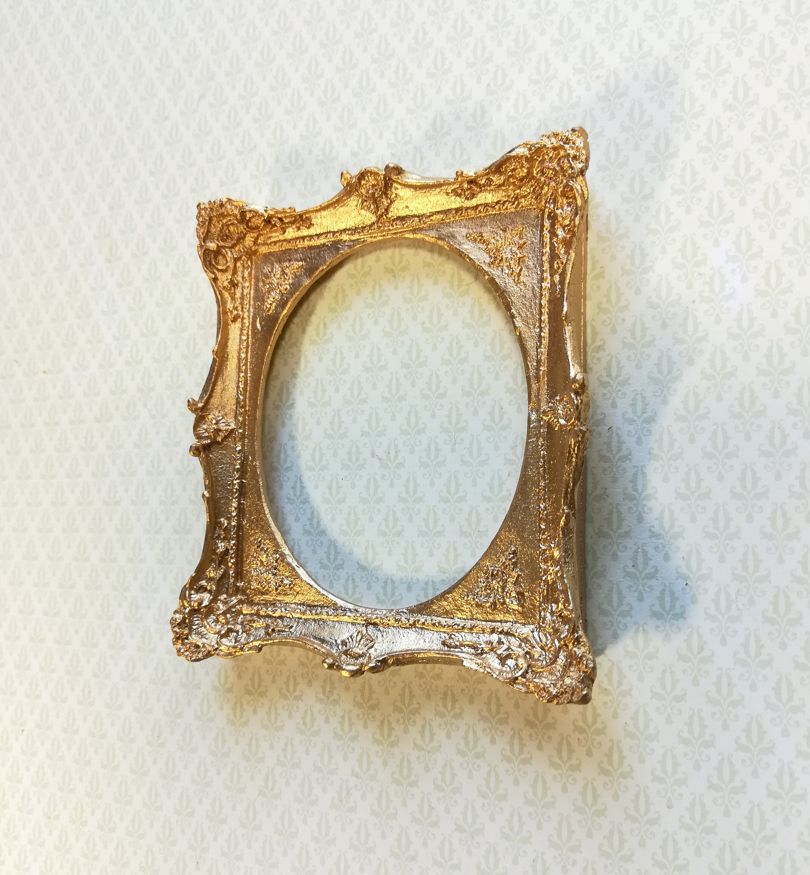 Dollhouse Miniature Large Fancy Gold Picture Frame for Painting 1:12 Scale
