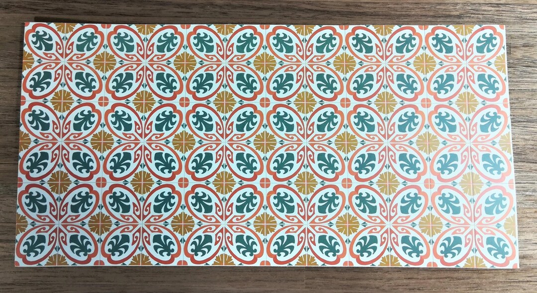 Dollhouse Miniature Tile Flooring Sheet Victorian Art Nouveau Style 1: ...