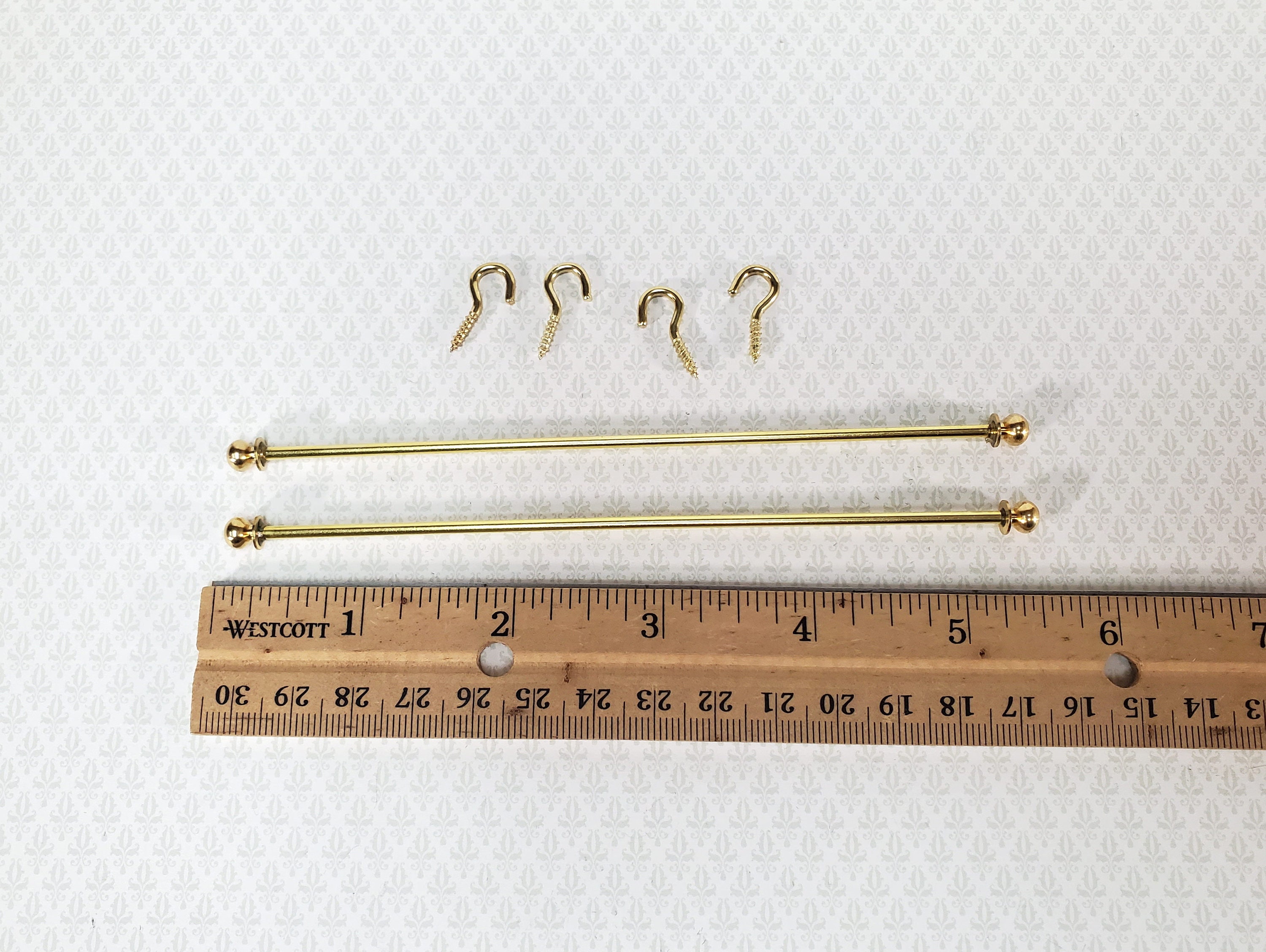 Dollhouse Long Curtain Rods Brass X2 for Windows 5 1/2 | Etsy