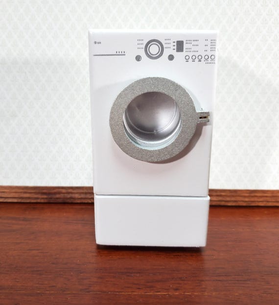 Modern Dollhouse Dryer in WHITE Front Load Opening Drawer 1:12 Scale