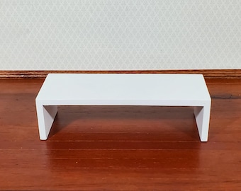 Dollhouse Modern Coffee Table White Finish 1:12 Scale Miniature Furniture