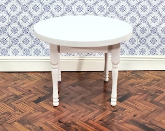 Dollhouse Kitchen Table Round White 1:12 Scale Miniature Furniture