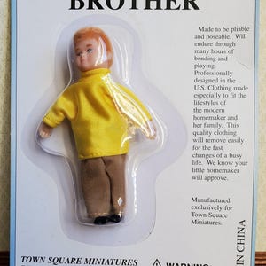 Dollhouse Boy Doll Modern Young Brother 1:12 Scale Miniature Removable Clothes 3 1/2&quot;