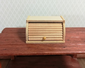 Dollhouse Miniature Bread Box Unpainted Wood with Opening Door 1:12 Scale