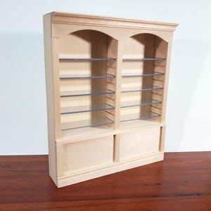 Dollhouse Shop Shelves 2 Bay 10 Adjustable Shelves 1:12 Scale Furniture Unpainted