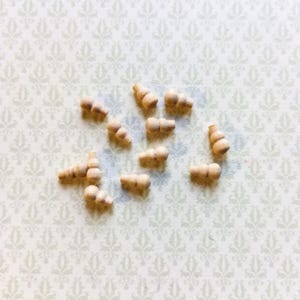 Dollhouse Miniature Wood Knobs or Drawer Pulls Small 12 Pieces 1:12 Scale 1/4"