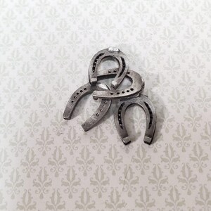 Dollhouse Lucky Horseshoes x4 Metal 1:12 Scale Miniatures by Sir Thomas Thumb