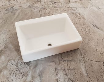 Dollhouse Farmhouse Sink Belfast Butler Style All White 1:12 Scale Miniature