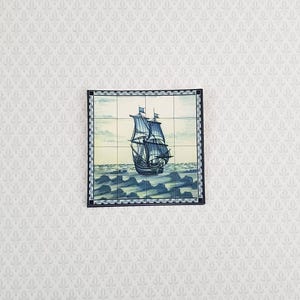 Dollhouse Miniature Wall "Tiles" Embossed Paper Tall Ship Nautical 1:12 Scale by World Model