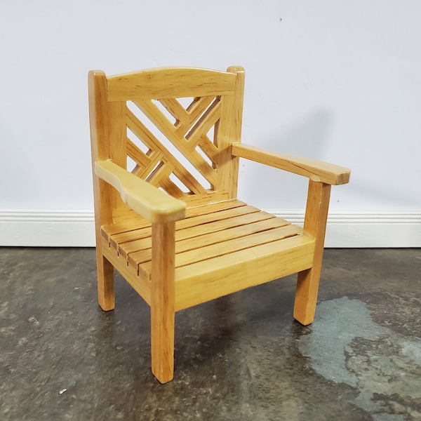 Melody Jane Dollhouse Dark Oak Chair With Storage Seat - 1:12 Scale Miniature Garden Furniture