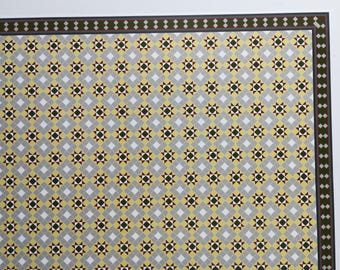 Dollhouse Victorian Faux Tile Flooring Diamond Pattern Green Gray 1:12