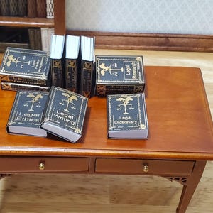 Dollhouse Book Set x10 Legal Reference 1:12 Scale (blank inside) Handmade