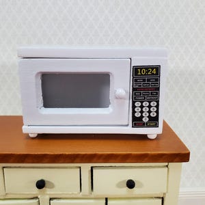 Dollhouse Microwave Oven Modern Wood with Opening Door 1:12 Scale Kitchen Accessories
