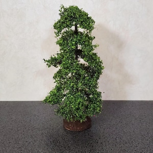 Miniature Flowering Tree or Shrub Large GREEN on Base Scenery 8&quot; Tall