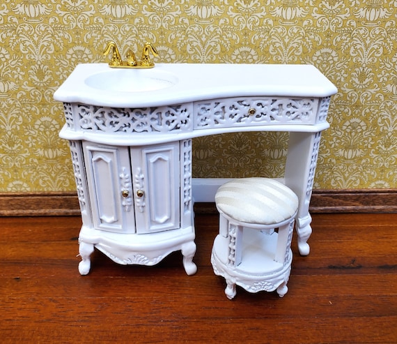 Dollhouse vanity best sale & stool