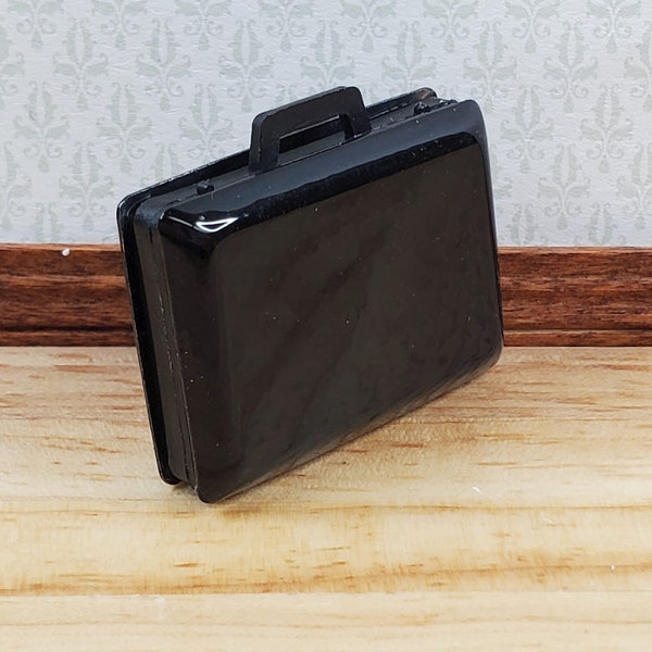 Dollhouse Briefcase Suitcase Black Attache 1:12 Scale Accessories