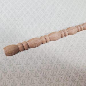 Miniature Wood Trim Flat Back Bead Style Relief Molding 3/8&quot; x 18&quot; Dollhouse Ceilings Walls