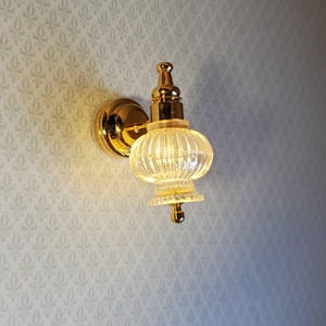 Dollhouse Battery Light Large Wall Sconce 1:12 Scale Miniature Warn Light Bulb