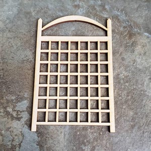 Dollhouse Miniature Garden Trellis for Flowers Small Wood 3 3/4&quot; Unpainted