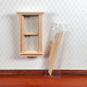 Dollhouse HALF SCALE 1:24 Window with Interior Trim Wood H5051 Houseworks