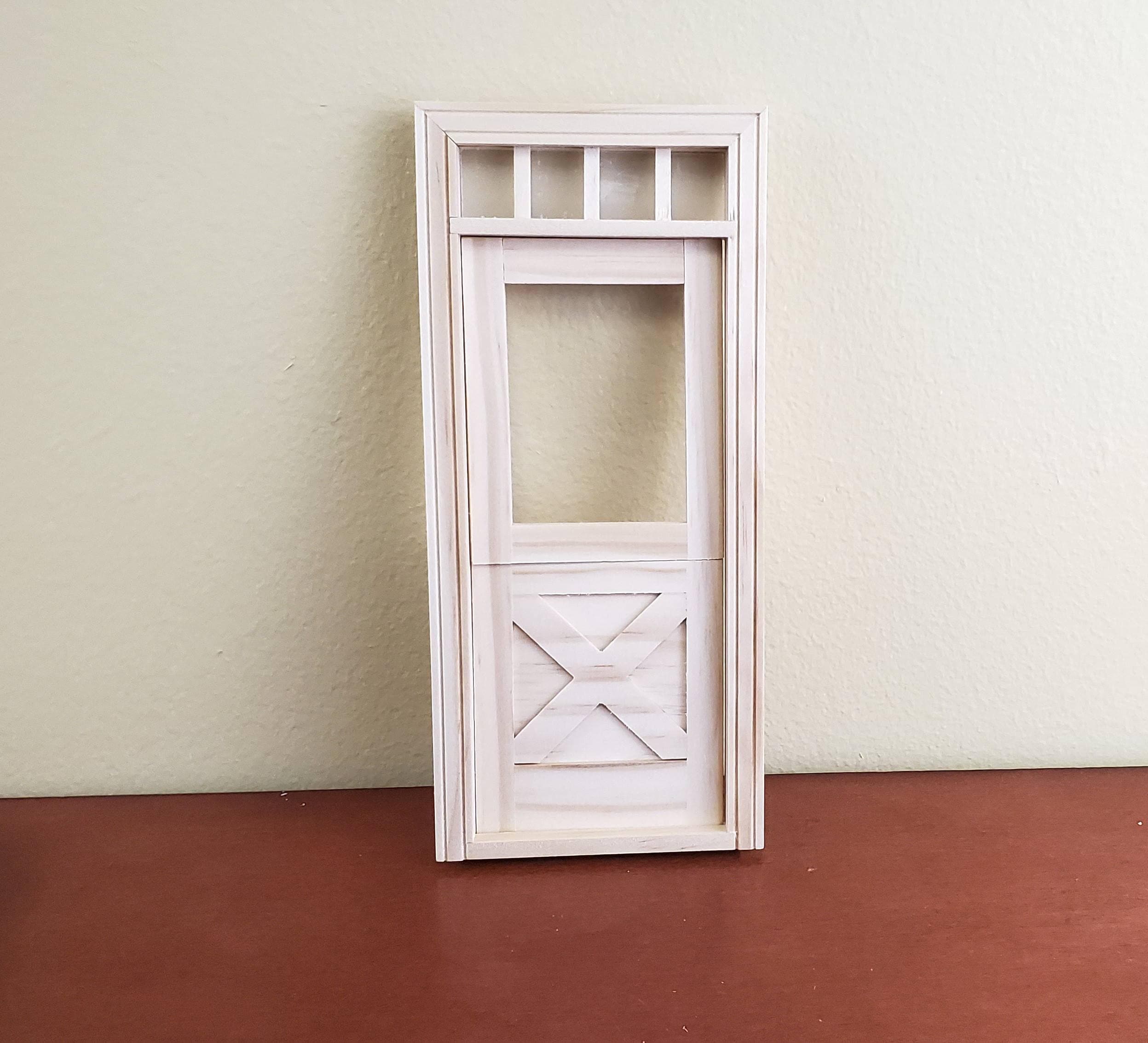 Dollhouse Miniature Exterior Door Crossbuck Dutch Door 1:12 Scale