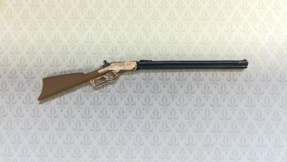 ドールハウスミニチュアウィンチェスター連射ロングライフル 1:12